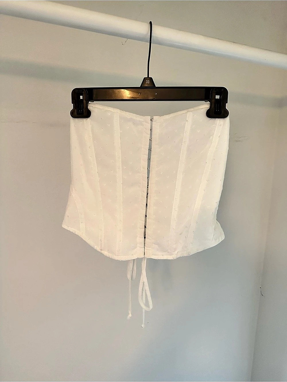 Whit Lace-Up Back Corset Top